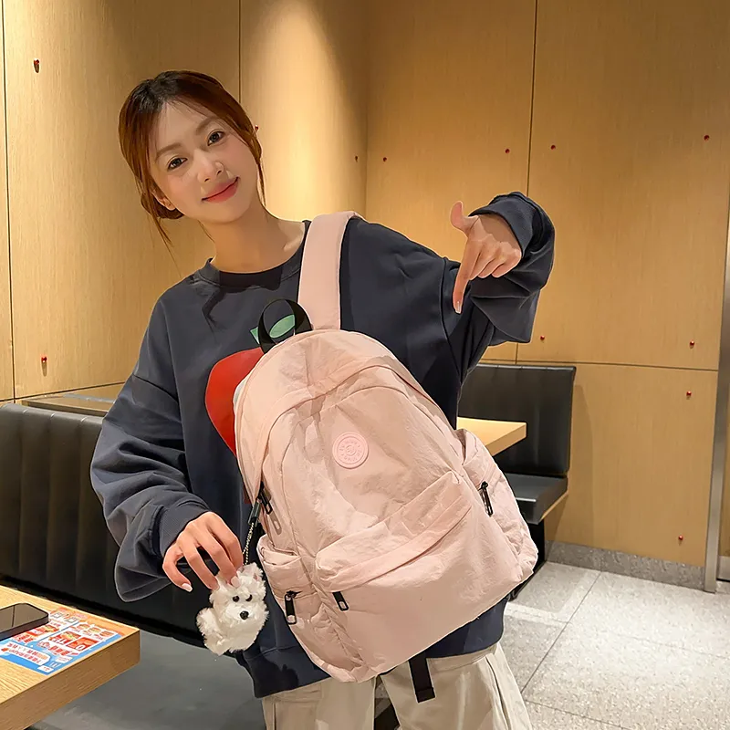 Moonshine Nylon Backpack Unisex Black/Pink/Blue/Yellow/Orange/White-13