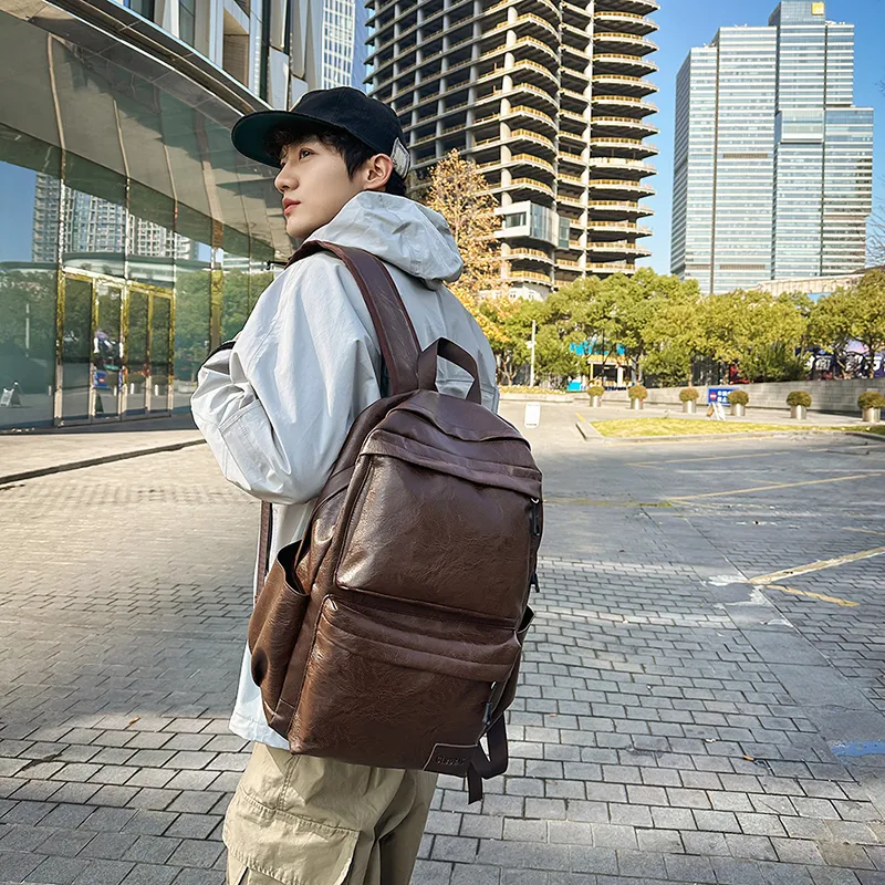 Moonshine PU Backpack Men's Black/Brown-5