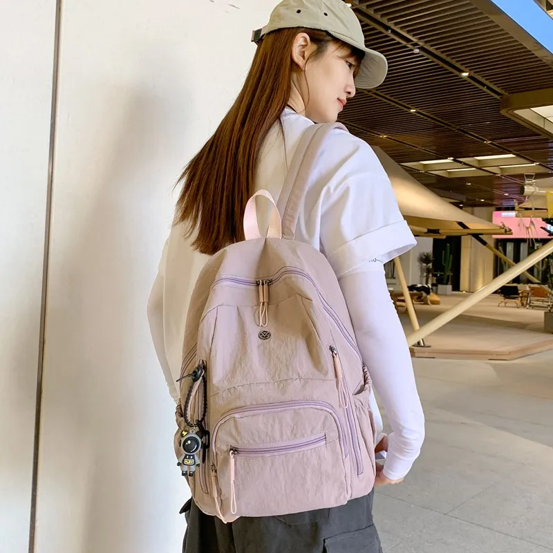 Moonshine Nylon Backpack Unisex Black/Ecru/Orange/Pink/Purple-10