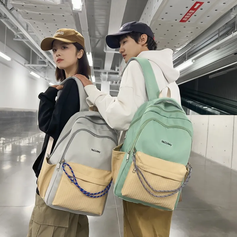 Moonshine Nylon Backpack Unisex Black/Blue/Khaki/Gray/Green-9