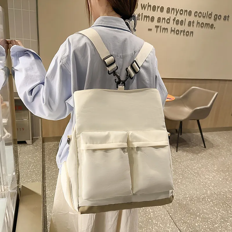 Moonshine Nylon Messenger Bag, Shoulder Bag, Crossbody Bag Unisex Black/White/Gray-5