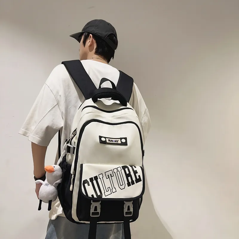 Moonshine Nylon Backpack Travel Bag Laptop Bag Unisex Black/Blue/Coffee/Red-6