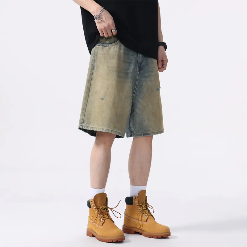 Jeep Denim Shorts Unisex P75DMWNC63 Yellow Mud-3