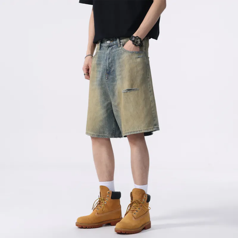 Jeep Denim Shorts Unisex P75DMWNC63 Yellow Mud-5