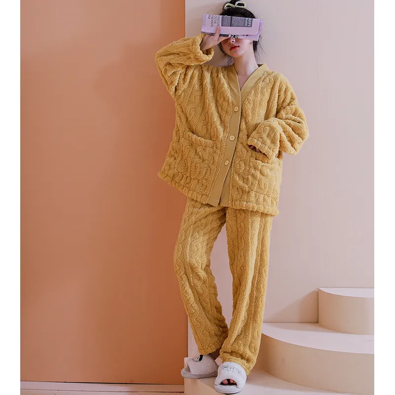 Lan Miao Pajama Set Women's Ginger Yellow-1