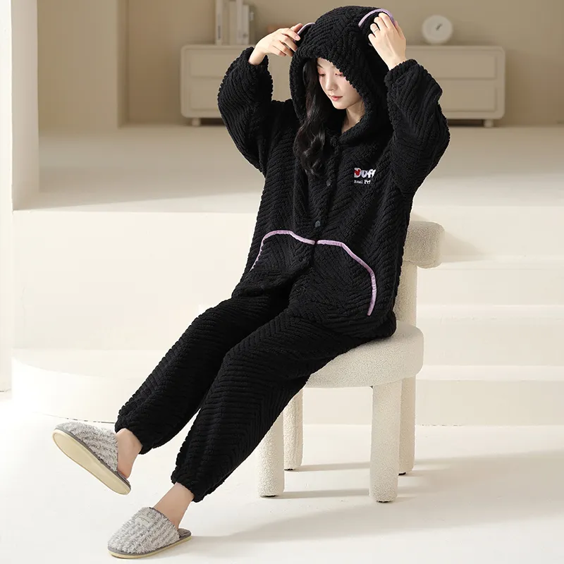Lan Miao Pajama Set Women's Shopping Bag Black-1