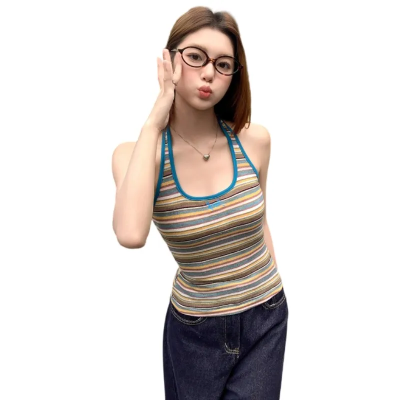GOSO Tank Tops Women's Multicolor Stripes-5