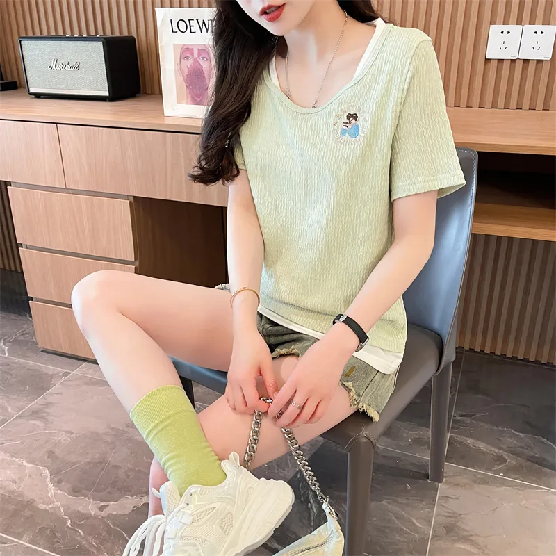 GOSO Drop Shoulder Sleeve T Shirt Women's-12