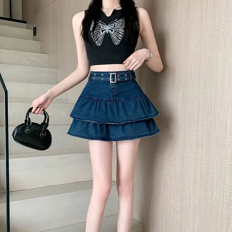 GOSO Denim Short Skirts Women's-5