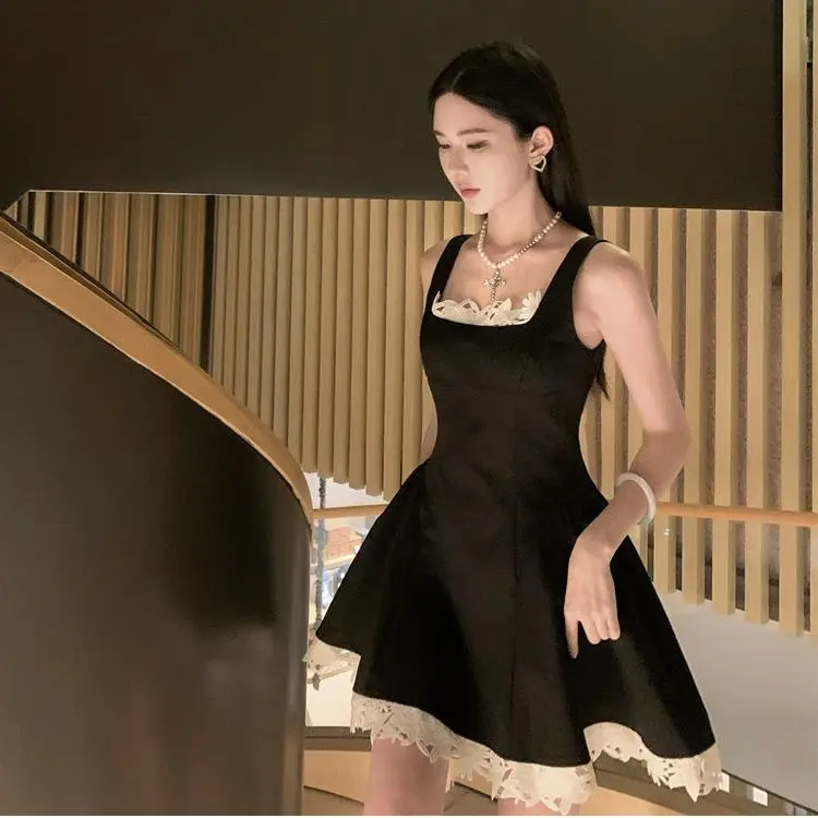 GOSO Slip Dresses Women's Black Skirt-2