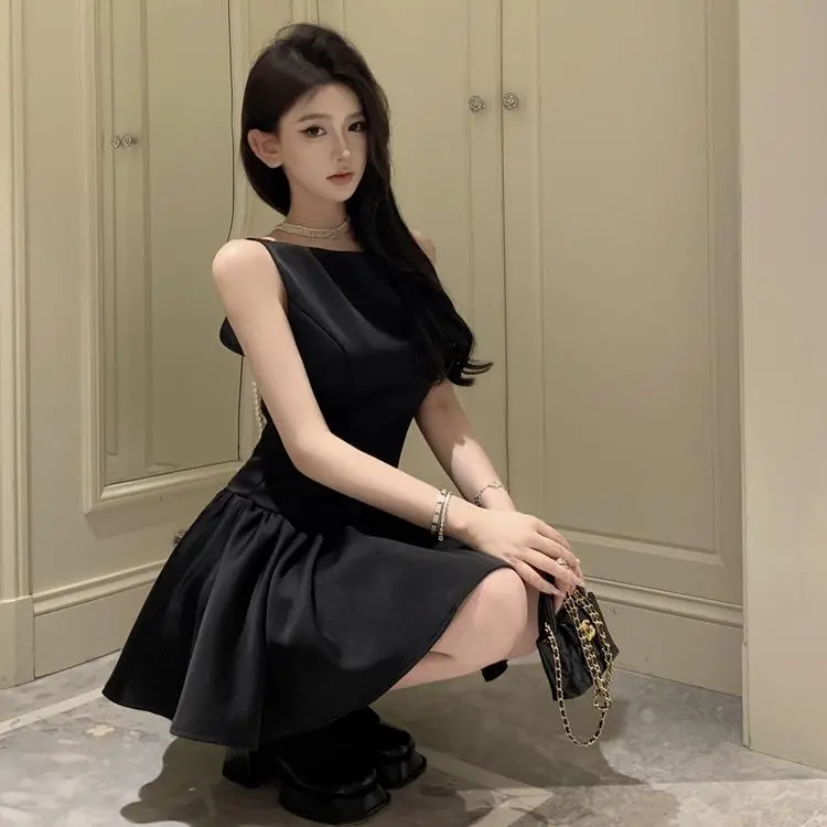 GOSO Sleeveless Dresses Women's Black-5