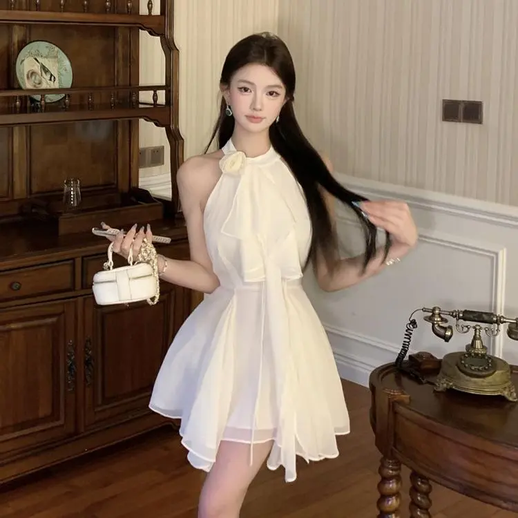 GOSO Sleeveless Dresses Women's Cream White-4