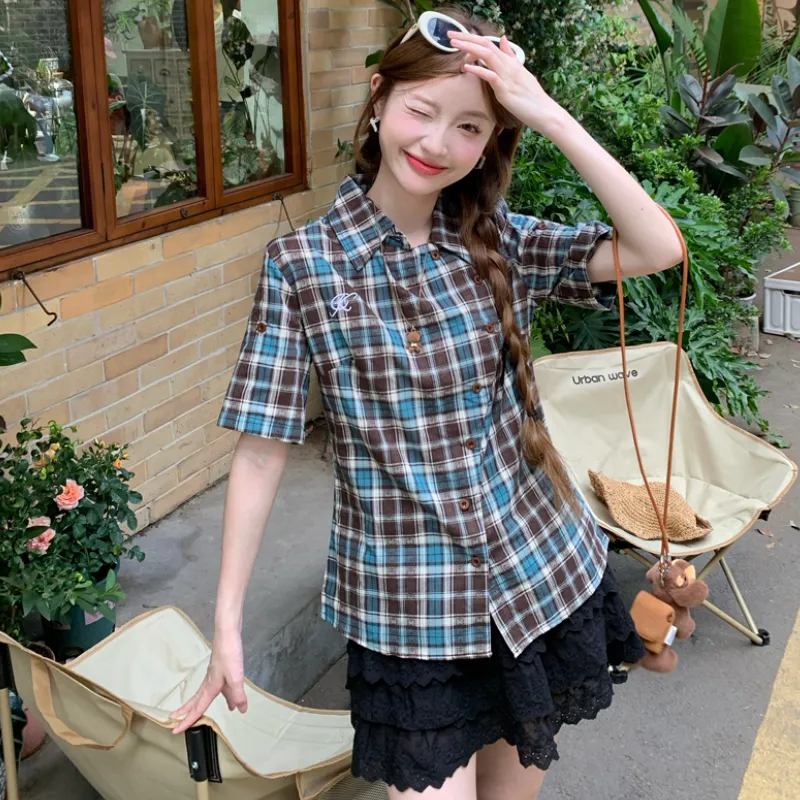 GOSO T Shirts Women's Plaid-4