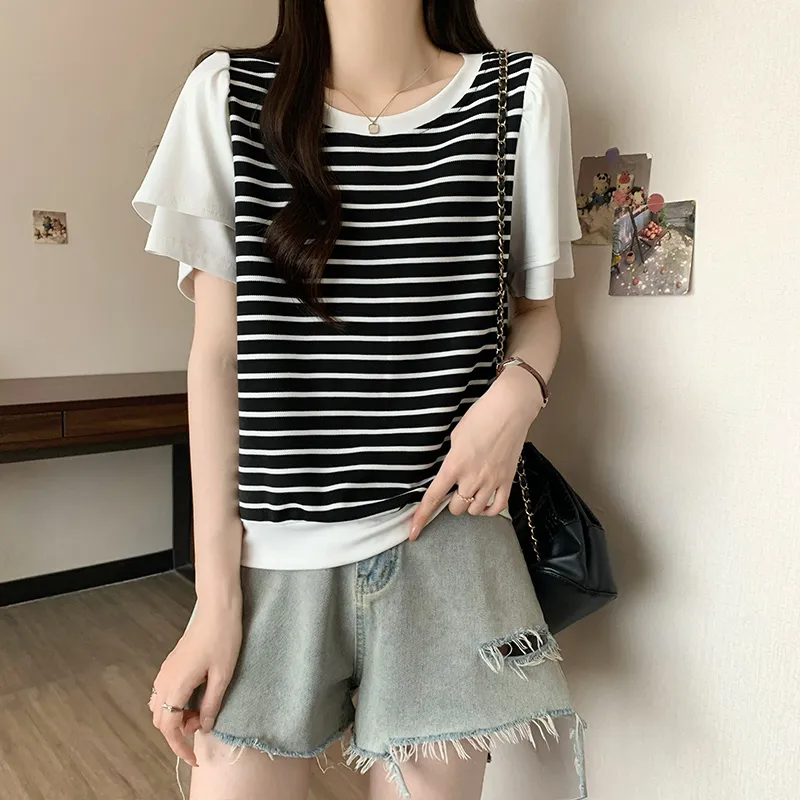 GOSO Ruffle Sleeve T Shirt Women's-3