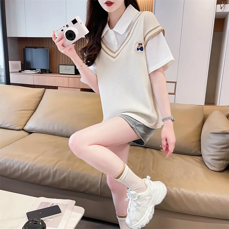 GOSO Drop Shoulder Sleeve T Shirt Women's-5