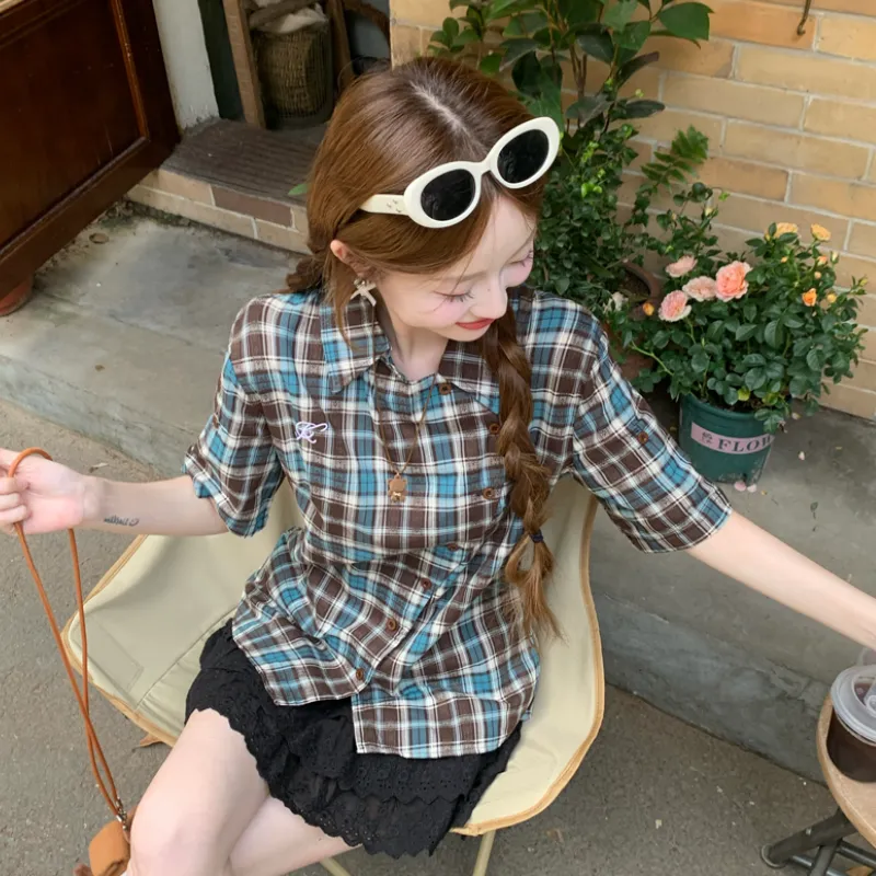 GOSO T Shirts Women's Plaid-5