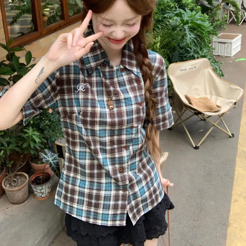 GOSO T Shirts Women's Plaid-6