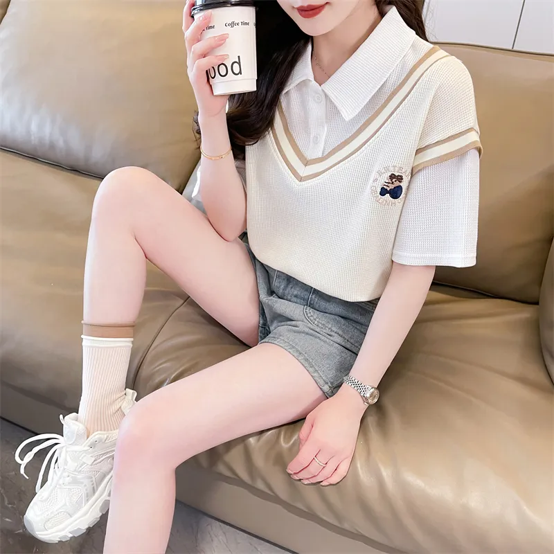 GOSO Drop Shoulder Sleeve T Shirt Women's-6