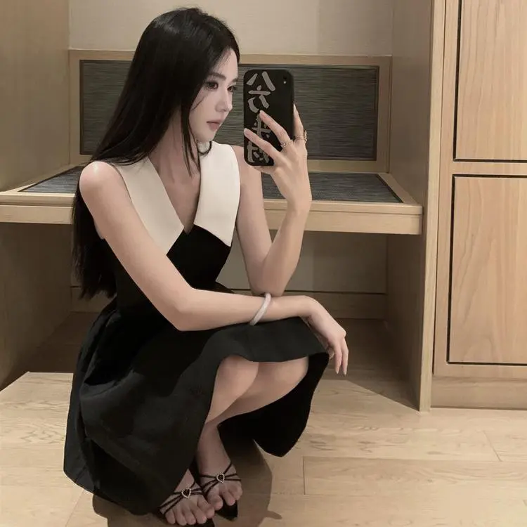 GOSO Sleeveless Dresses Women's Black-4