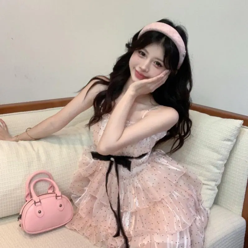 GOSO Slip Dresses Women's Pink-6