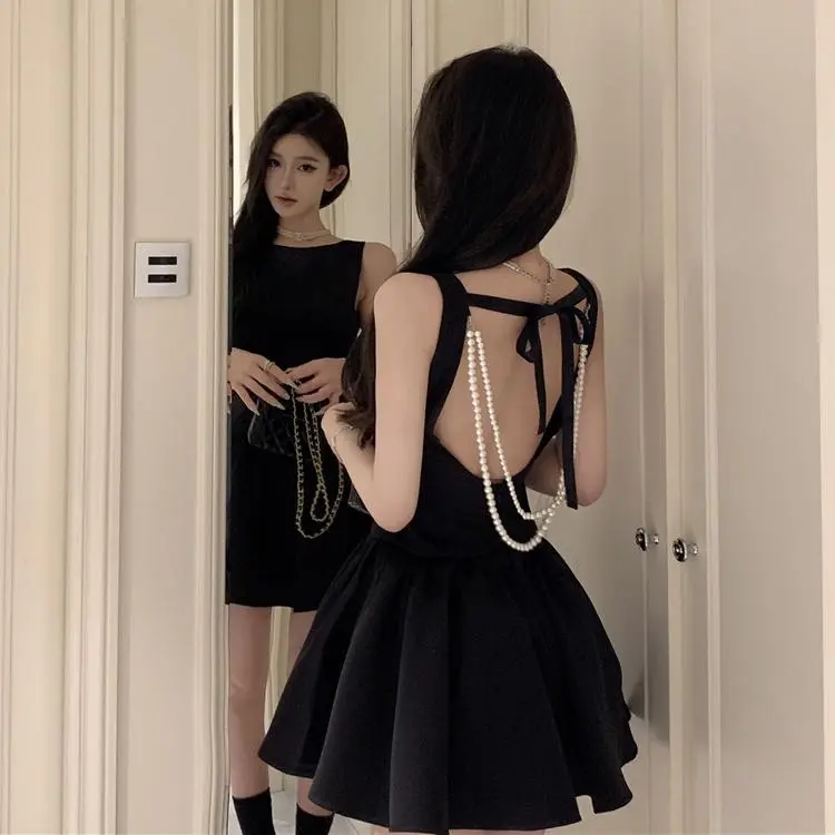 GOSO Sleeveless Dresses Women's Black-4