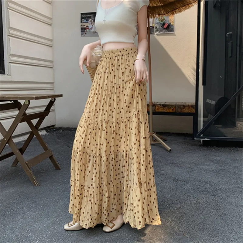 JECCI FIVE Casual Long Skirt Women's Yellow-6
