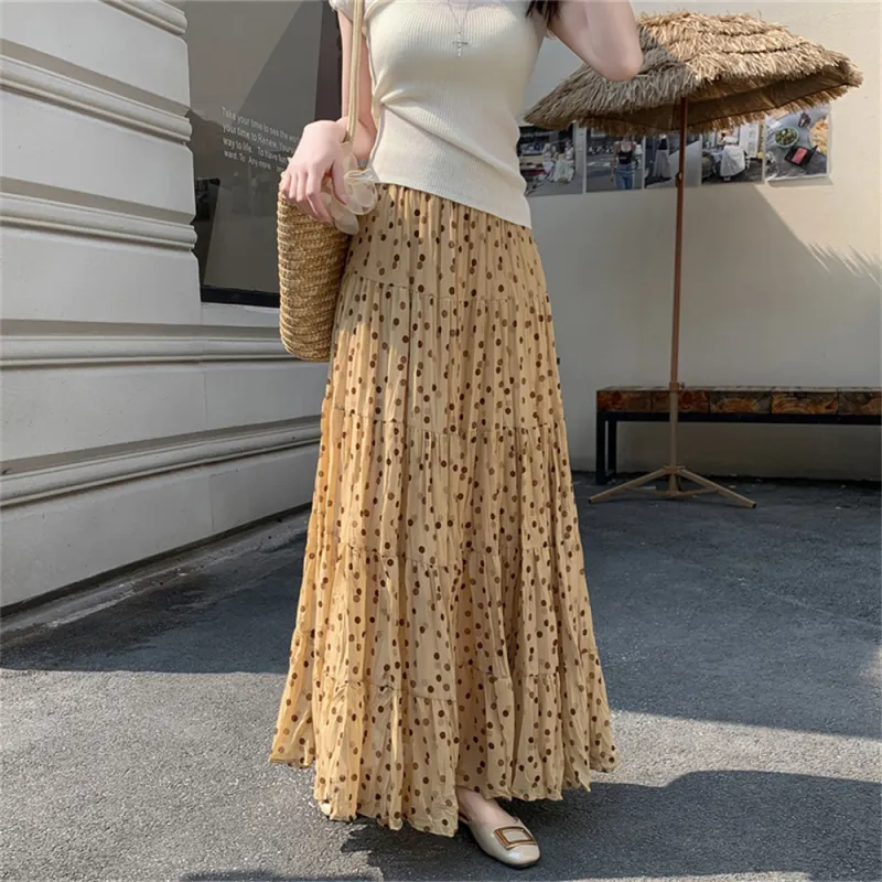 JECCI FIVE Casual Long Skirt Women's Yellow-4