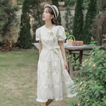 JECCI FIVE Short Sleeved Dress Women's Apricot