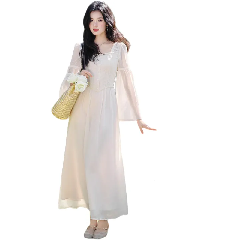 JECCI FIVE Long Sleeved Dress Women's Ecru-1