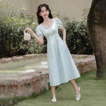 JECCI FIVE Short Sleeved Dress Women's Sea Salt Blue