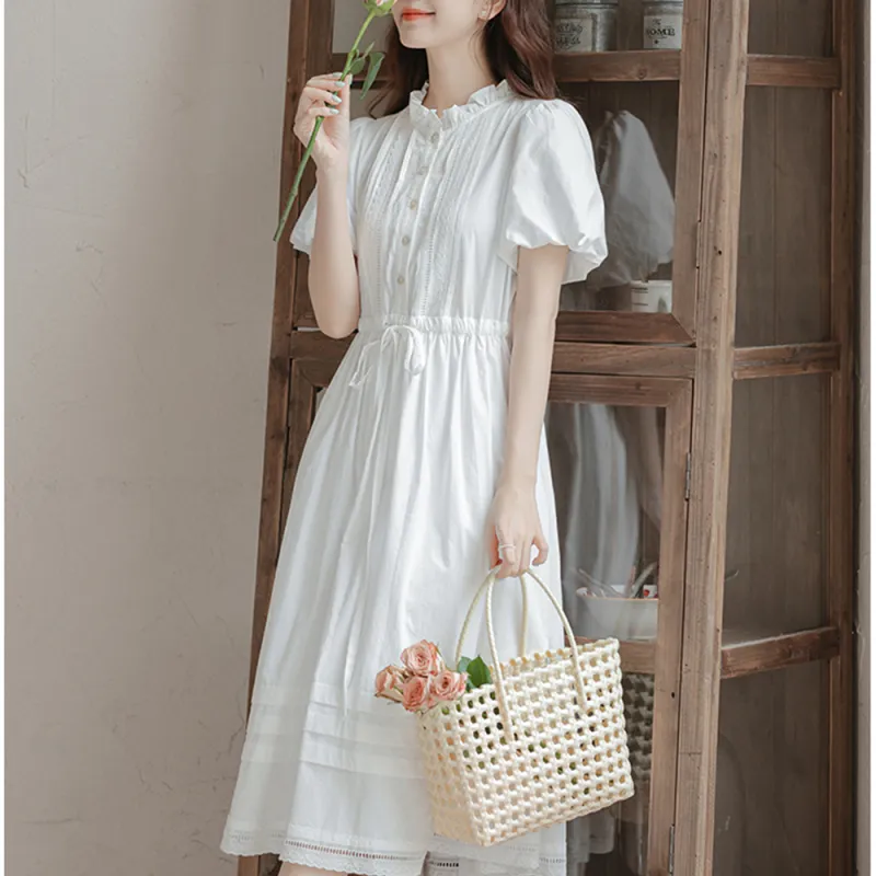 JECCI FIVE Short Sleeved Dress Women's White-4