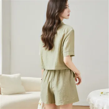 JECCI FIVE Shirt Matching Set Women's Light Green