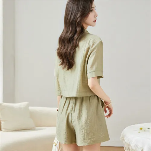 JECCI FIVE Shirt Matching Set Women's Light Green