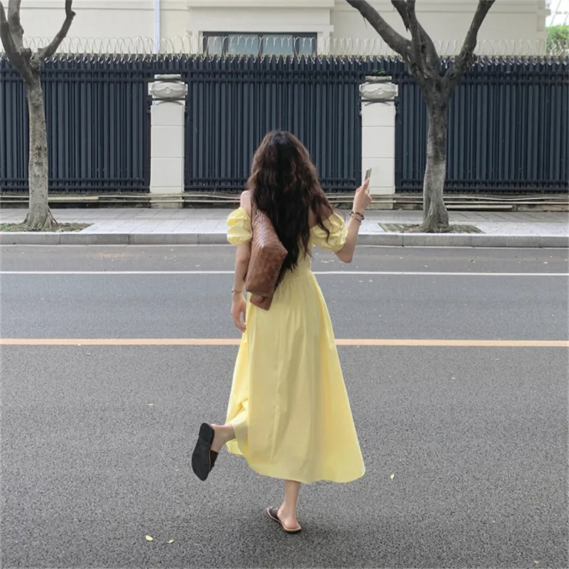 JECCI FIVE Short Sleeved Dress Women's Yellow-2