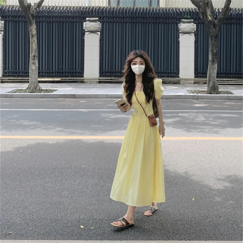 JECCI FIVE Short Sleeved Dress Women's Yellow-4