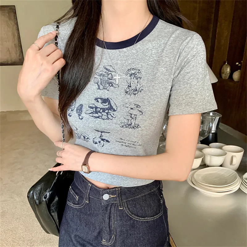 JECCI FIVE T Shirts Women's Gray-3