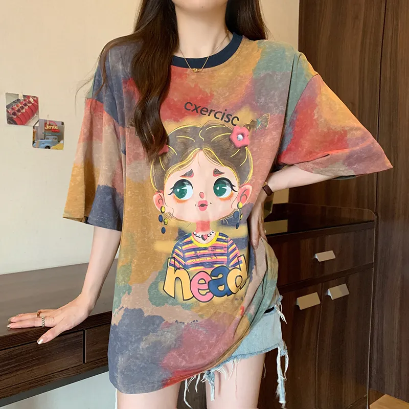 JECCI FIVE Drop Shoulder Sleeve T Shirt Women's Image Color-2