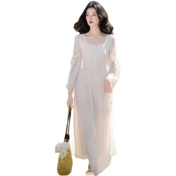 JECCI FIVE Long Sleeved Dress Women's Ecru