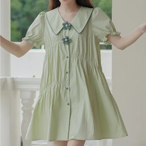 JECCI FIVE Short Sleeved Dress Women's Seaweed Green