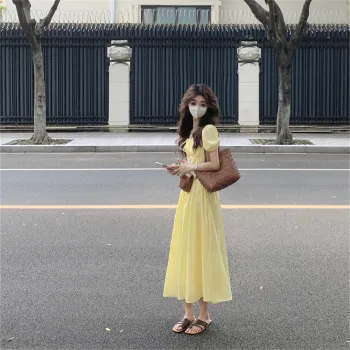 JECCI FIVE Short Sleeved Dress Women's Yellow
