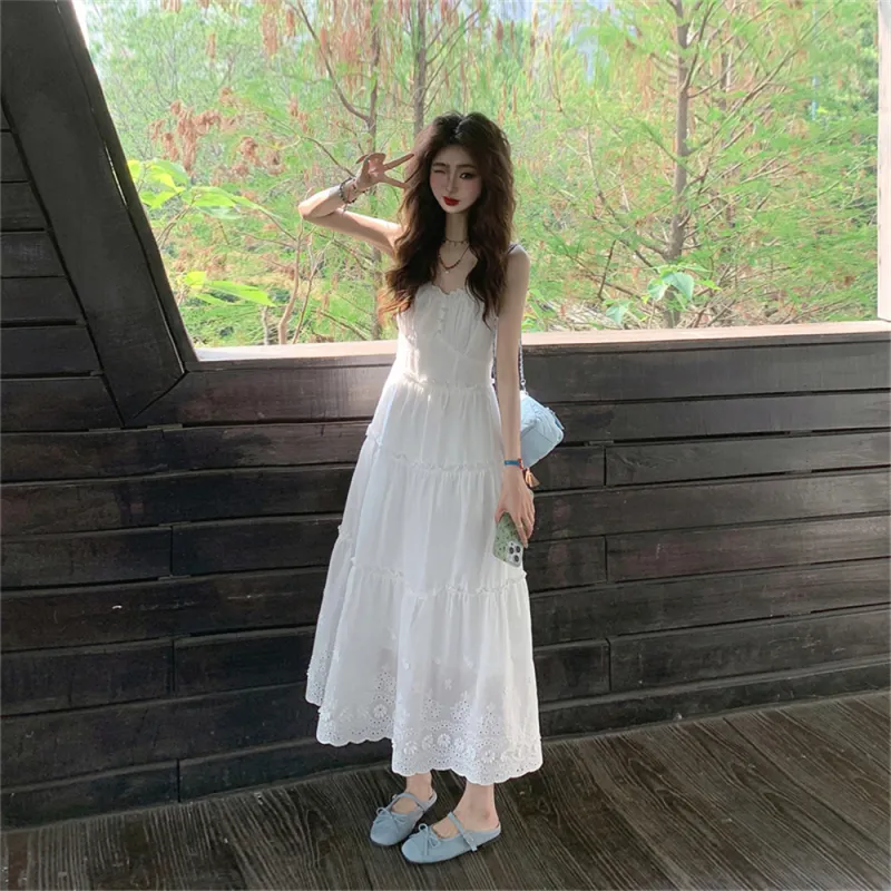 JECCI FIVE Slip Dress Women's White-1