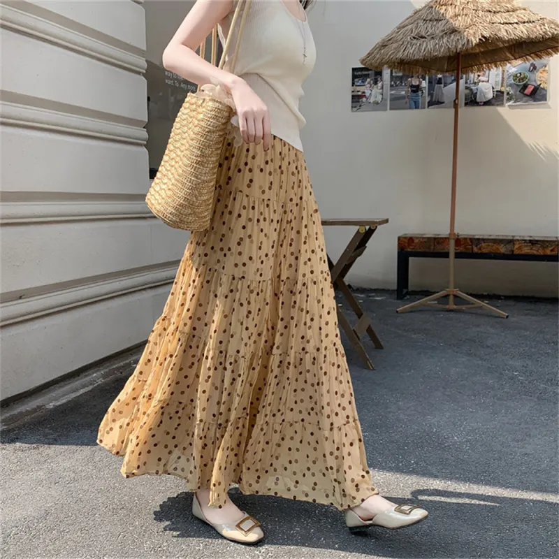 JECCI FIVE Casual Long Skirt Women's Yellow-1