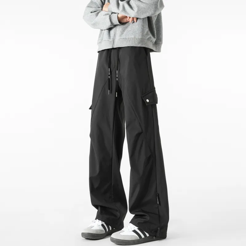 P8H9 Casual Pants Unisex Black-2