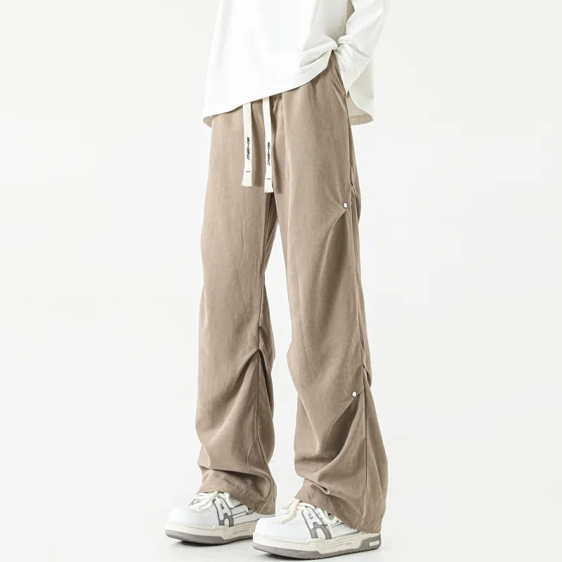 P8H9 Peach Skin Velvet Casual Pants Unisex-8