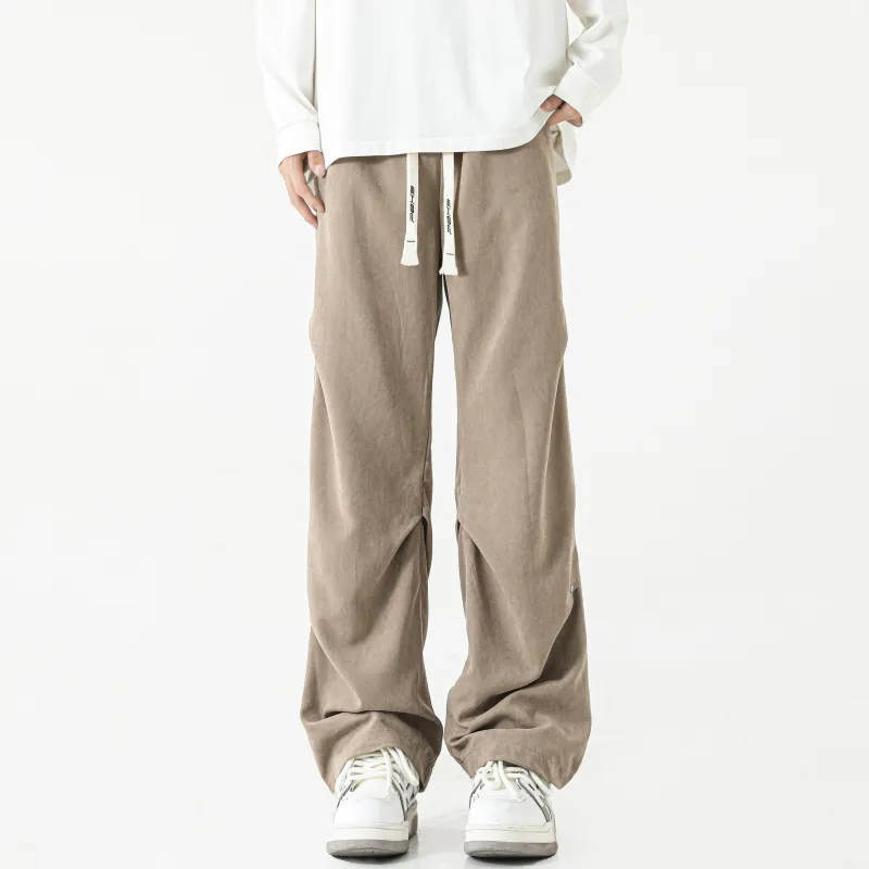 P8H9 Peach Skin Velvet Casual Pants Unisex-7
