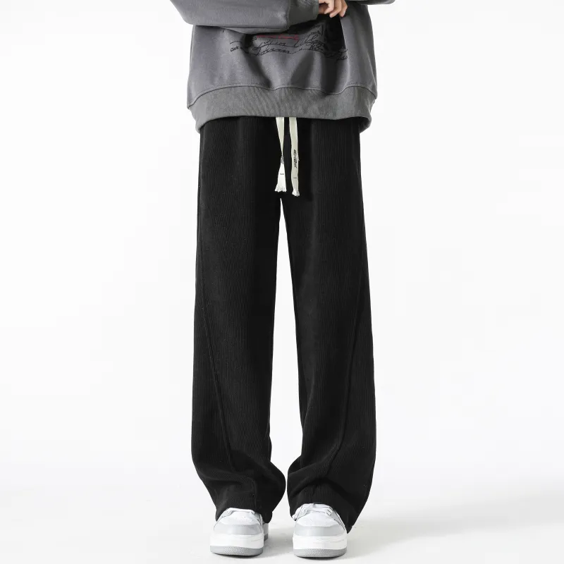 P8H9 European Cotton Velvet Casual Pants Unisex-3