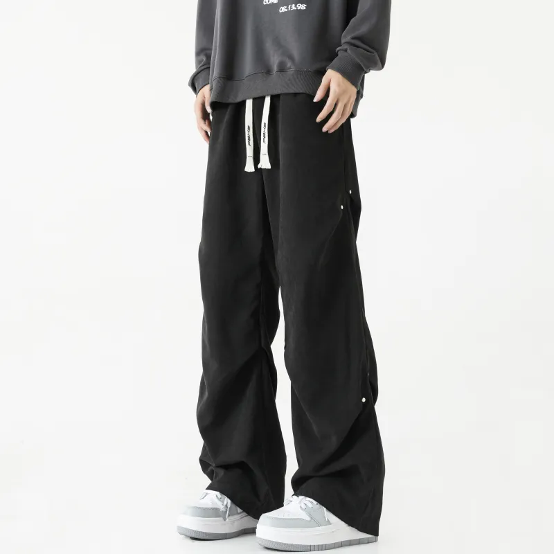 P8H9 Peach Skin Velvet Casual Pants Unisex-3