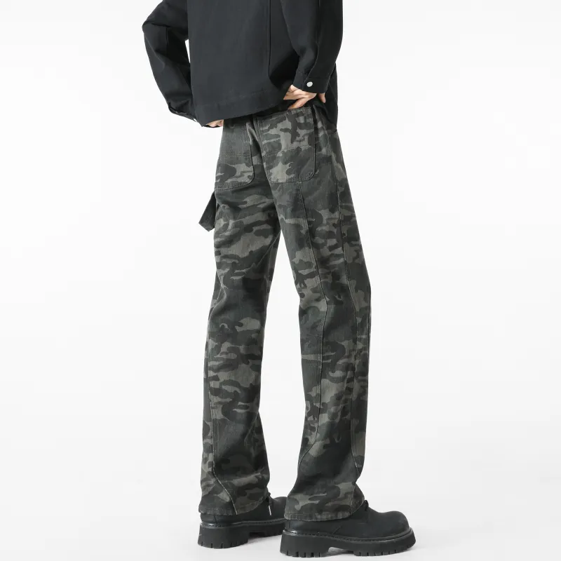 P8H9 Casual Pants Unisex Army Green-5