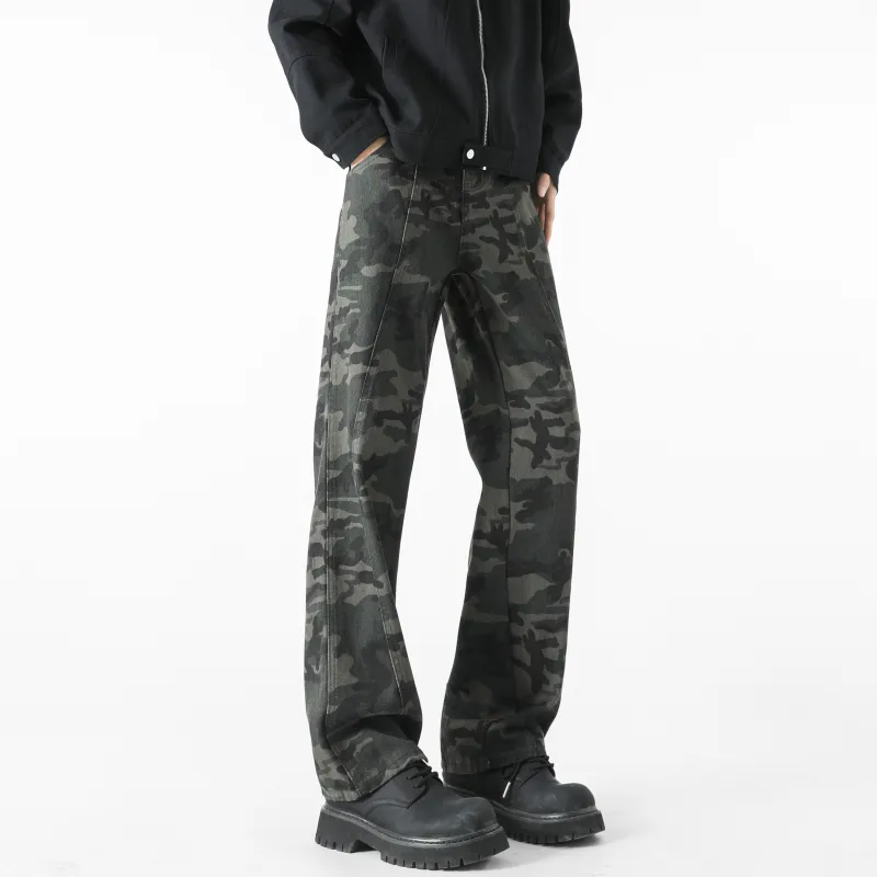 P8H9 Casual Pants Unisex Army Green-4
