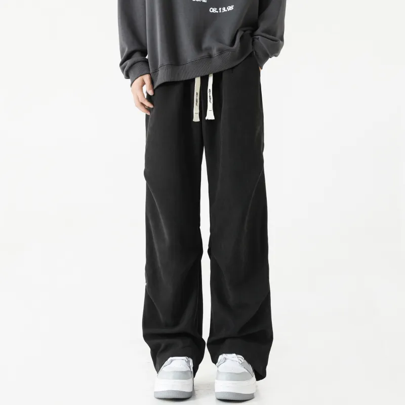 P8H9 Peach Skin Velvet Casual Pants Unisex-2